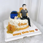 เค้ก3มิติ รูปปั้นหนุ่มหล่อ กับรถคู่ใจ - Image 2