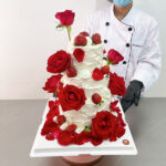 เค้กดอกไม้สด ดอกกุหลาบสีแดง - Image 5