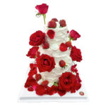 เค้กดอกไม้สด ดอกกุหลาบสีแดง