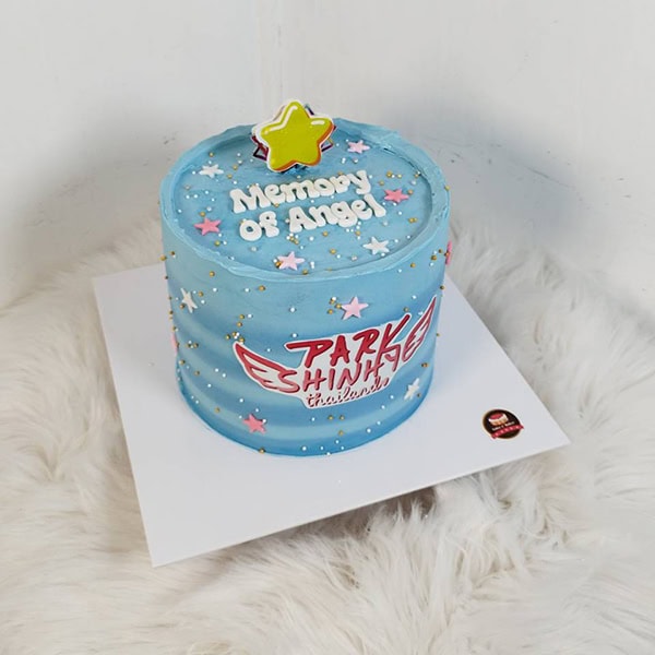 40612_0 เค้กสีฟ้าพาสเทล สกรีนโลโก้ - Image 2