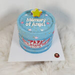 เค้กสีฟ้าพาสเทล สกรีนโลโก้ - Image 4