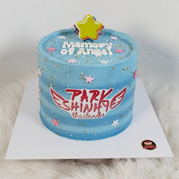 40615_0 เค้กสีฟ้าพาสเทล สกรีนโลโก้ - Image 3