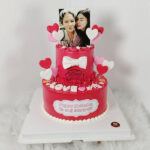เค้ก2ชั้น สกรีนรูปภาพPop-up แดงขาว - Image 3