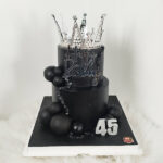 เค้ก2ชั้นสีดำ มงกุฏเงิน - Image 3