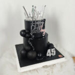 เค้ก2ชั้นสีดำ มงกุฏเงิน - Image 2