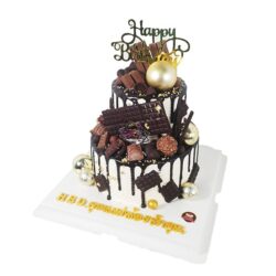 เค้กชอคโกแลต ทรงสูง2ชั้น Chocolate Dripped
