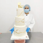 เค้กแต่งงาน3ชั้นสีขาว ไดคัทบ่าวสาว - Image 4