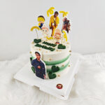 เค้กโฟโต้ สกรีนรูปภาพแบบPop-up ธีมสีเขียวเหลือง