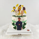 เค้กโฟโต้ สกรีนรูปภาพแบบPop-up ธีมสีเขียวเหลือง