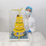 เค้ก3ชั้น Kick-off-โปรเจค ธีมเหลืองฟ้า