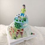 เค้กปั้น3มิติ นักฟุตบอล จำลองสนาม