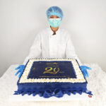 เค้ก 20th anniversary ธีมสีน้ำเงิน