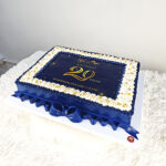 เค้ก 20th anniversary ธีมสีน้ำเงิน