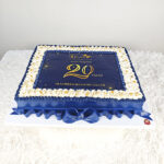 เค้ก 20th anniversary ธีมสีน้ำเงิน