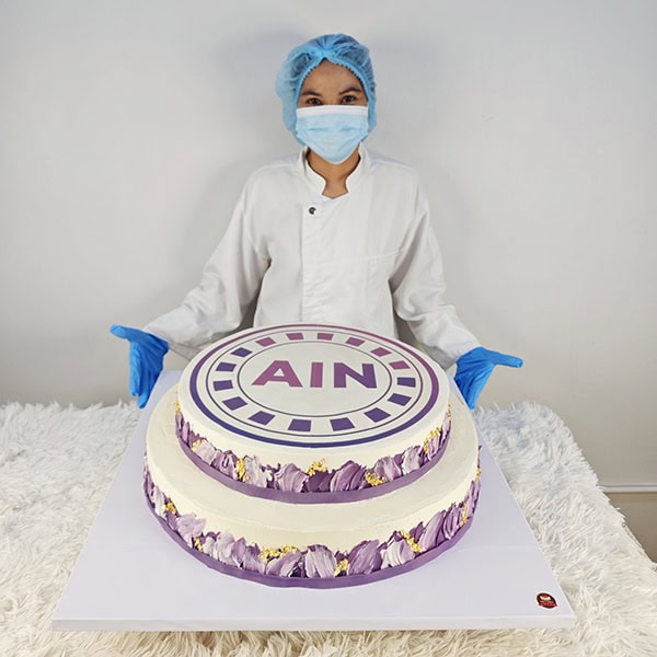 เค้ก2ชั้น สกรีนโลโก้องค์กร