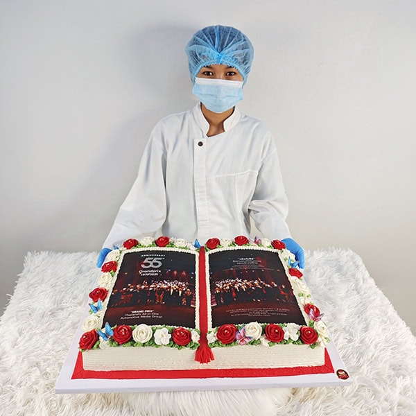 เค้กเล่มหนังสือ ฉลองครบรอบ 55ปี