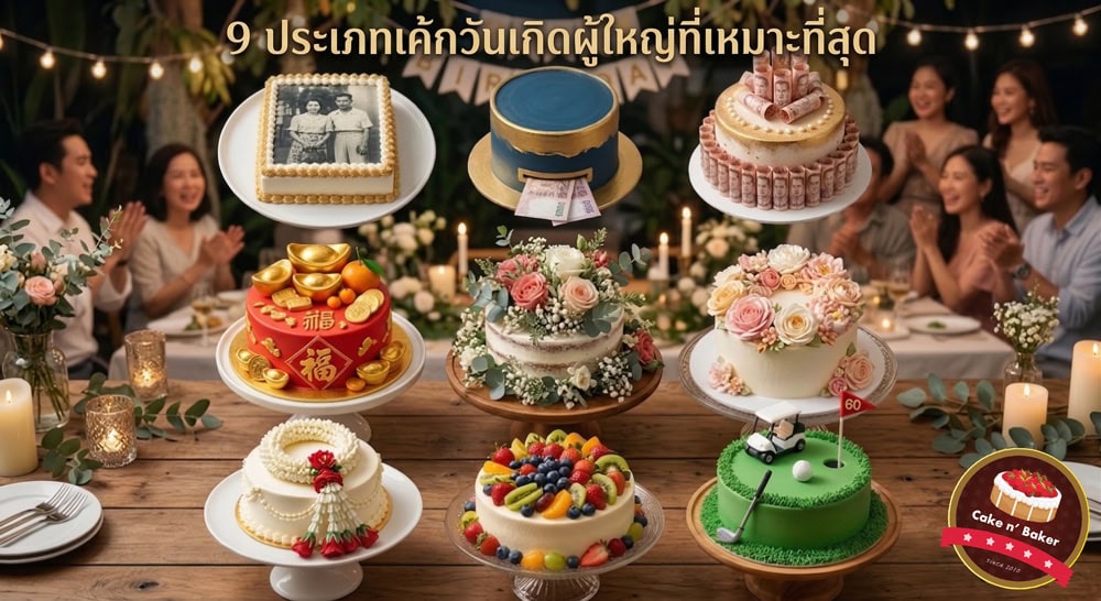 9 ประเภทเค้กวันเกิดผู้ใหญ่ที่เหมาะที่สุด