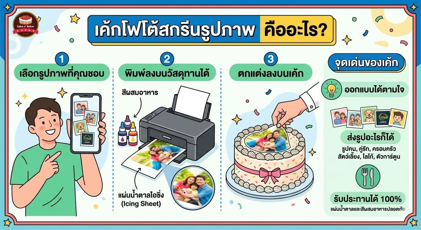 เค้กโฟโต้สกรีนรูปภาพ