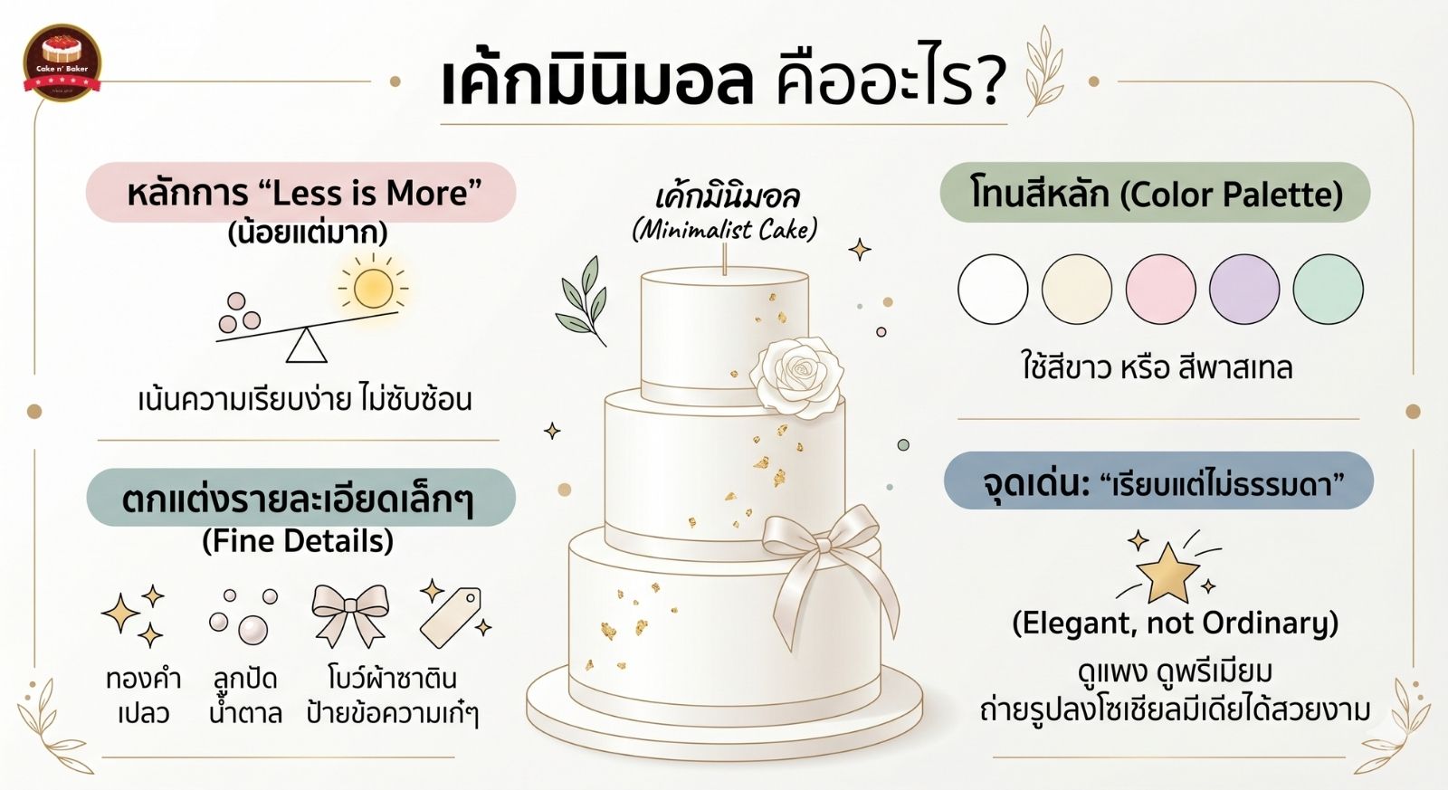 เค้กมินิมอล เทรนด์เค้กเรียบหรู ที่ครองใจทุกวัย