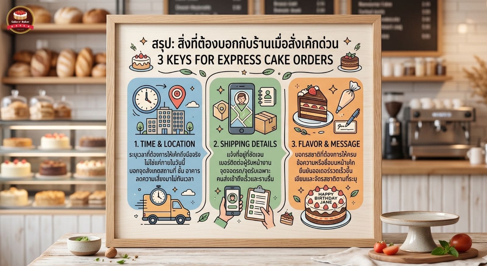 สั่งเค้กด่วน กรุงเทพต้องบอกอะไรกับร้านบ้างให้ได้เค้กทันงาน 2 สั่งเค้กด่วน กรุงเทพ