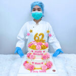 เค้กวันเกิดกุหลาบชมพู