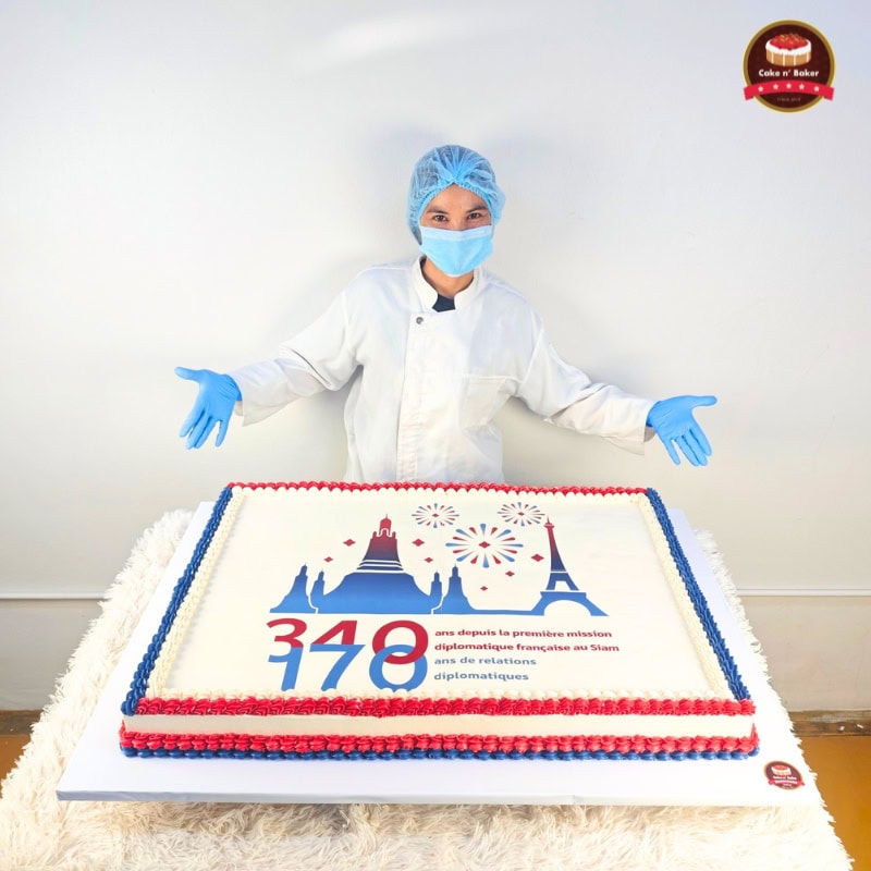 เค้กสกรีนรูปภาพฉลอง 170 ปี ไทย-ฝรั่งเศส 3 เค้กสกรีนรูปภาพฉลอง 170 ปี ไทย-ฝรั่งเศส ผลิตโดย Cake n' Baker : เค้กแอนด์เบคเกอร์