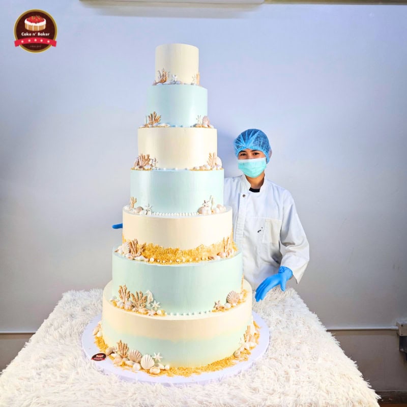 เค้กแต่งงานทรงสูง 7 ชั้น ธีมทะเล 7 เค้กแต่งงานทรงสูง 7 ชั้น ธีมทะเล by Cake n' Baker